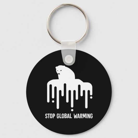 Stop de opwarming van de aarde klimaatverandering sleutelhanger (Voorkant)