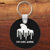 Stop de opwarming van de aarde klimaatverandering sleutelhanger (Voorkant)