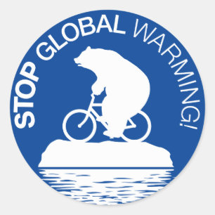 Stop de opwarming van de aarde: Polar Beer Bicycle Ronde Sticker
