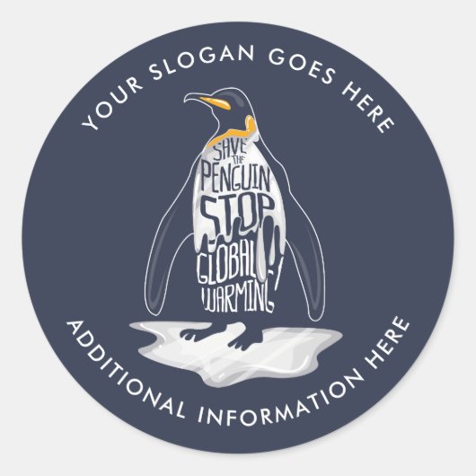 Stop de opwarming van de aarde Red het Zee Animals Ronde Sticker (Voorkant)