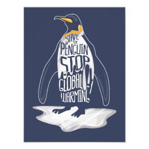 Stop de opwarming van de aarde Red het Zee Foto Afdruk