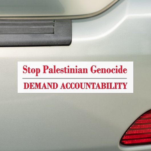 Stop de Palestijnse genocide Bumpersticker (Op auto)