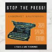 Stop de pers speciale editie wijn etiket (Enkel label)