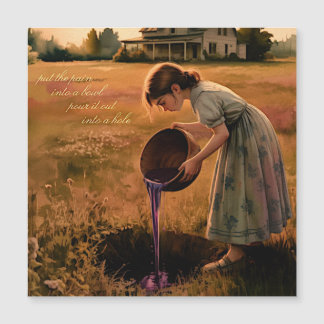 "Stop de pijn in een kom" vierkante magneet genezi