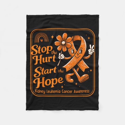 Stop De Pijn Nier Leukemie Kanker Bewustzijn Fleece Deken (Voorkant)