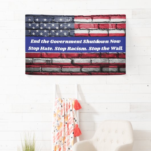 Stop de regering Shutdown Protest Rally Banner (Insitu)