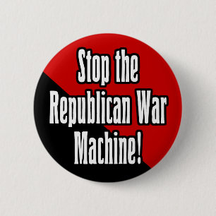 Stop de Republikeinse oorlogsmachine Ronde Button 5,7 Cm