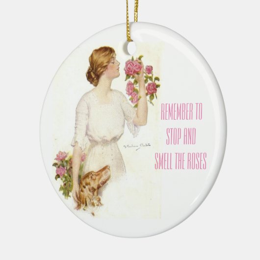 Stop de Rozen Victoriaans Lady Ceramic Ornament (Links)