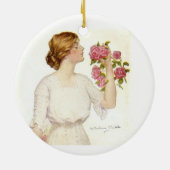 Stop de Rozen Victoriaans Lady Ceramic Ornament (Achterkant)