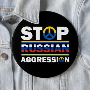 Stop de Russische agressie tegen Oekraïne Ronde Button 6,0 Cm