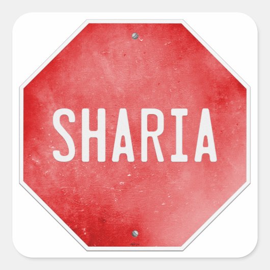 Stop de sharia vierkante sticker (Voorkant)