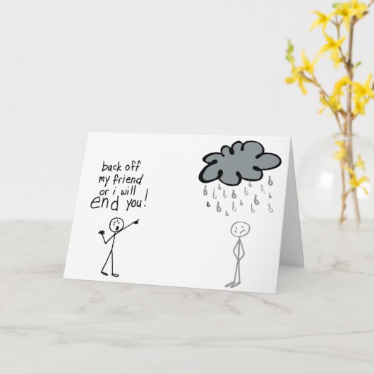 Stop de slechte regen kaart (Gele Bloem)