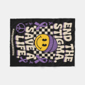 Stop De Stigma Red Een Leven Groovy Overdosis Bewu Fleece Deken (Voorkant (Horizontaal))
