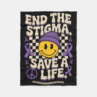 Stop De Stigma Red Een Leven Groovy Overdosis Bewu Fleece Deken