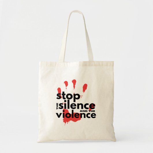 Stop de stilte en het geweld tote bag (Voorkant)