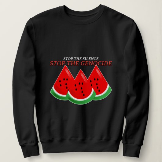 Stop de stilte Stop de genocide in Gaza Trui (Design voorkant)