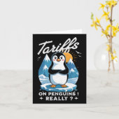 Stop de tarieven Anti-Trump FAFO Weerstaan Pinguïn Kaart (Gele Bloem)