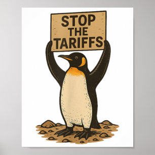 Stop De Tarieven Grappige Anti Tariefpinguïn Poster
