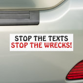 Stop de teksten stoppen de wrakken! bumpersticker (Op auto)