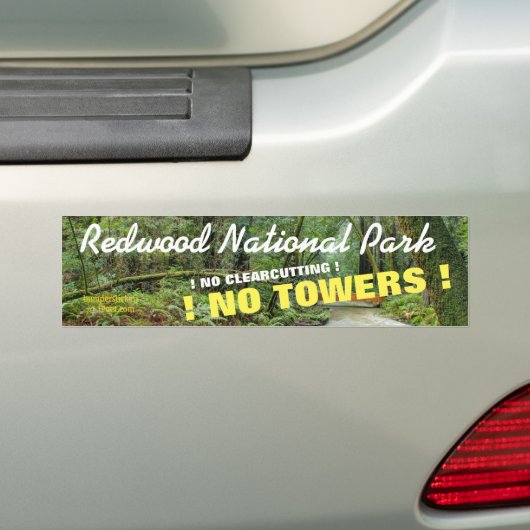 STOP DE TOENEMING VAN HET NATIONALE PARK VAN REDWO BUMPERSTICKER (Op auto)