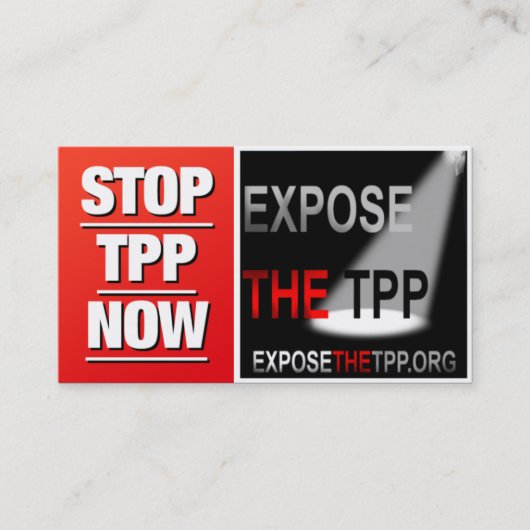 STOP DE TPP-visitekaartjes Visitekaartje (Voorkant)