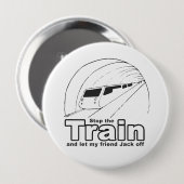 stop de trein ronde button 4,0 cm (Voorkant /achterkant)