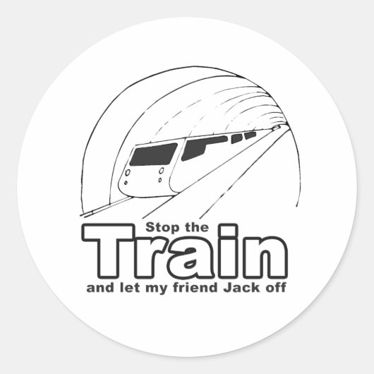 stop de trein ronde sticker (Voorkant)