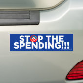 Stop de uitgaven bumpersticker (Op auto)