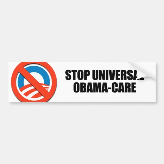 Stop de universele Obama-zorg Bumpersticker (Voorkant)