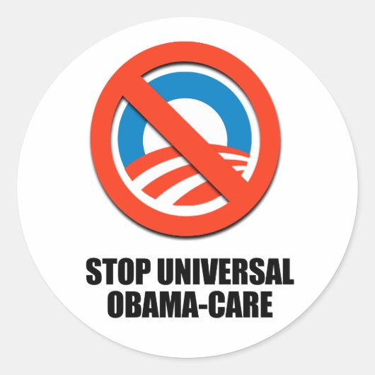 Stop de universele Obama-zorg Ronde Sticker (Voorkant)