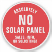Stop de verkoop van zonnepanelen of vraag om een d sticker (Voorkant)