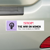STOP DE Vrouwenoorlog Bumpersticker (Op auto)