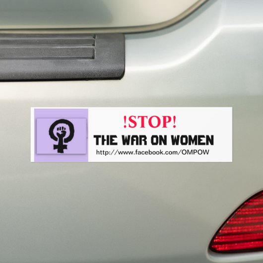 STOP DE Vrouwenoorlog Bumpersticker (Op auto)