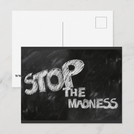 Stop de waanzin briefkaart (Voorkant / Achterkant)