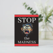 Stop de waanzin briefkaart (Staand voorkant)