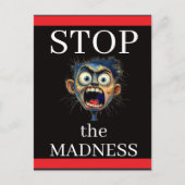 Stop de waanzin briefkaart (Voorkant)