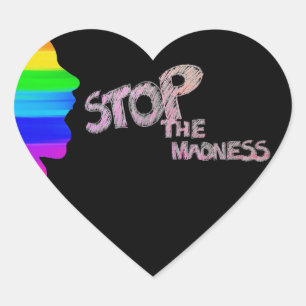 Stop de waanzin hart sticker