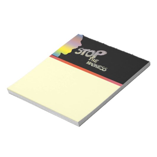 Stop de waanzin notitieblok (Linkerzijde)