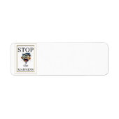 Stop de Waanzin Retouradreslabel Etiket (Voorkant)