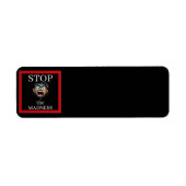Stop de Waanzin Retouradreslabel Etiket (Voorkant)