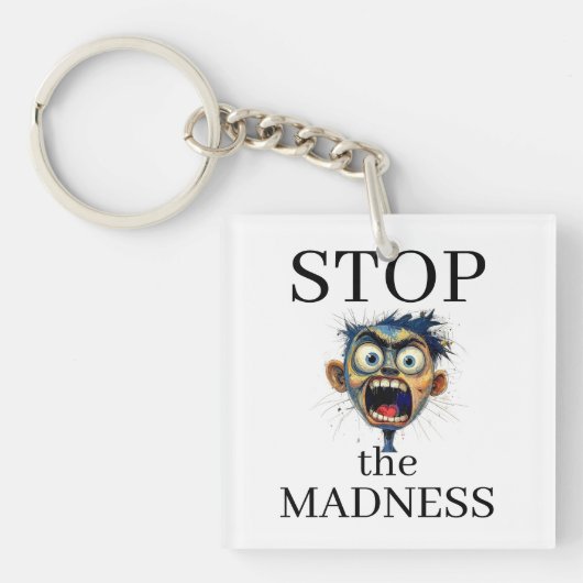 Stop de Waanzin Sleutelhanger (voorkant)