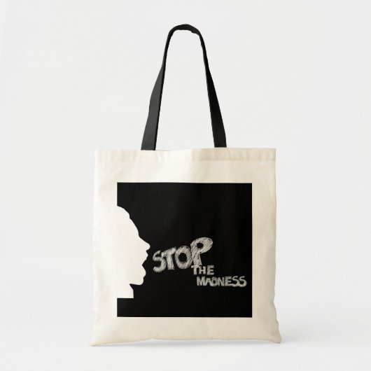 Stop de waanzin tote bag (Voorkant)
