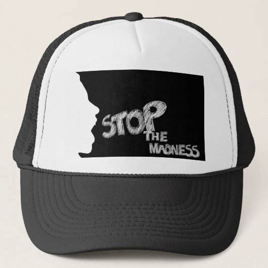 Stop de waanzin trucker pet (Voorkant)