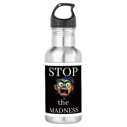 Stop de Waanzin Waterfles (Voorkant)