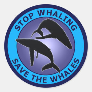 STOP DE WALVISVANGST, RED DE WALVISSEN RONDE STICKER