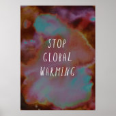 Stop de Waterverf van Global Warming Save Planet E Poster (Voorkant)