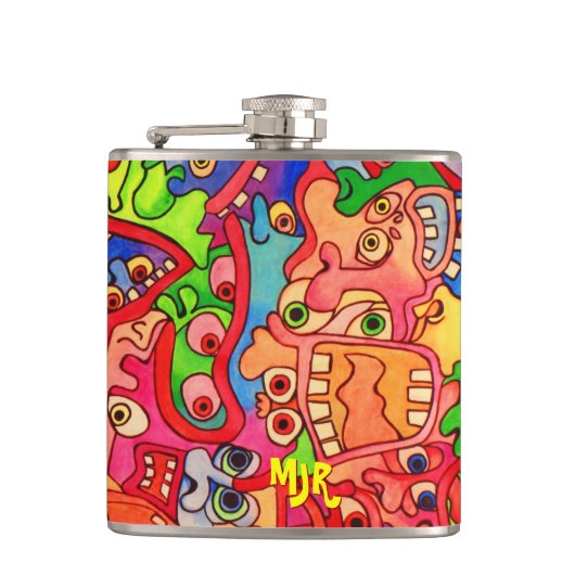 Stop de wereld, ik wil weg. heupfles (Voorkant)