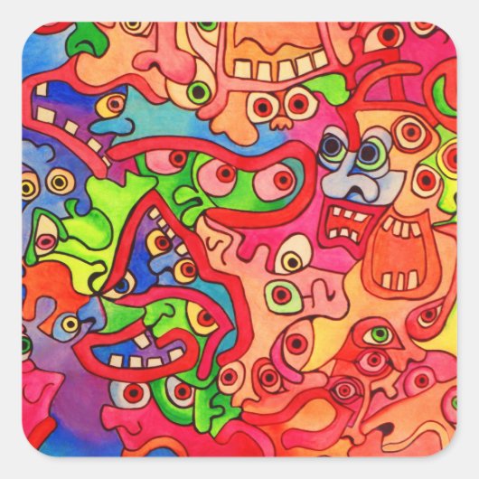 Stop de wereld, ik wil weg. vierkante sticker (Voorkant)