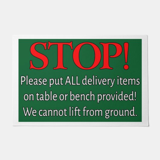 STOP Delivery Instruction for Older People Doormat Deurmat (Voorkant)