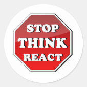 Stop DENK Reageer Ronde Sticker (Voorkant)
